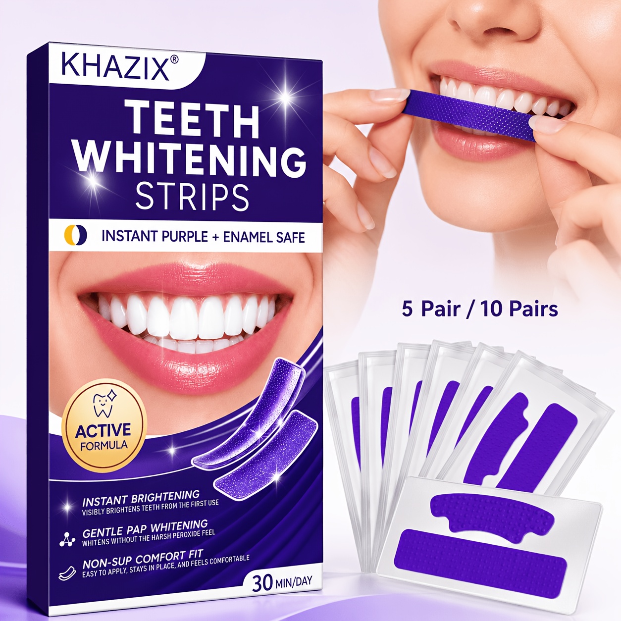 Teeth Whitening Retainer - 5/10 أزواج من شرائط تبييض الأسنان