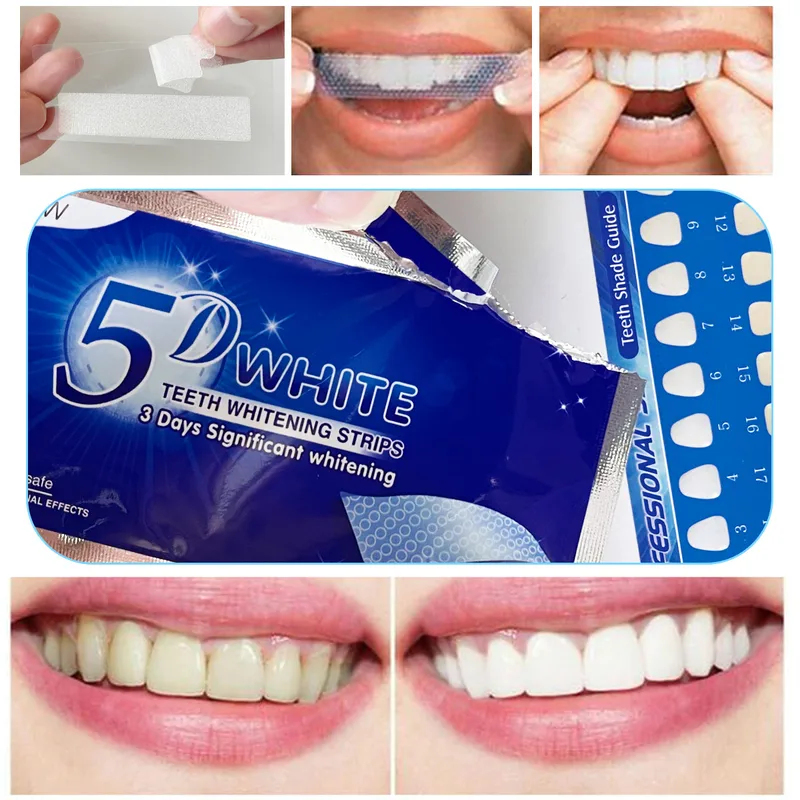 Teeth Whitening Gels - 1-12 قطعة شرائط تبييض الأسنان 5D،