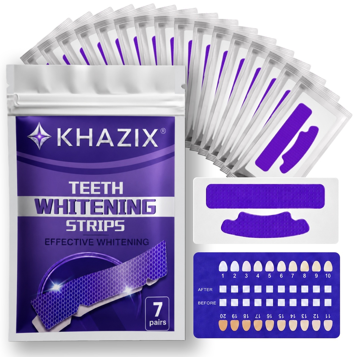 Teeth Whitening Retainer - 1/7 أزواج من شرائط تبييض الأسنان