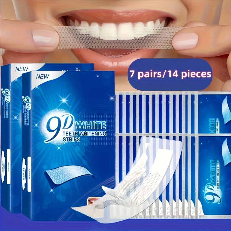 Teeth Whitening Gels - 1 صندوق (14 قطعة) 9D شرائط