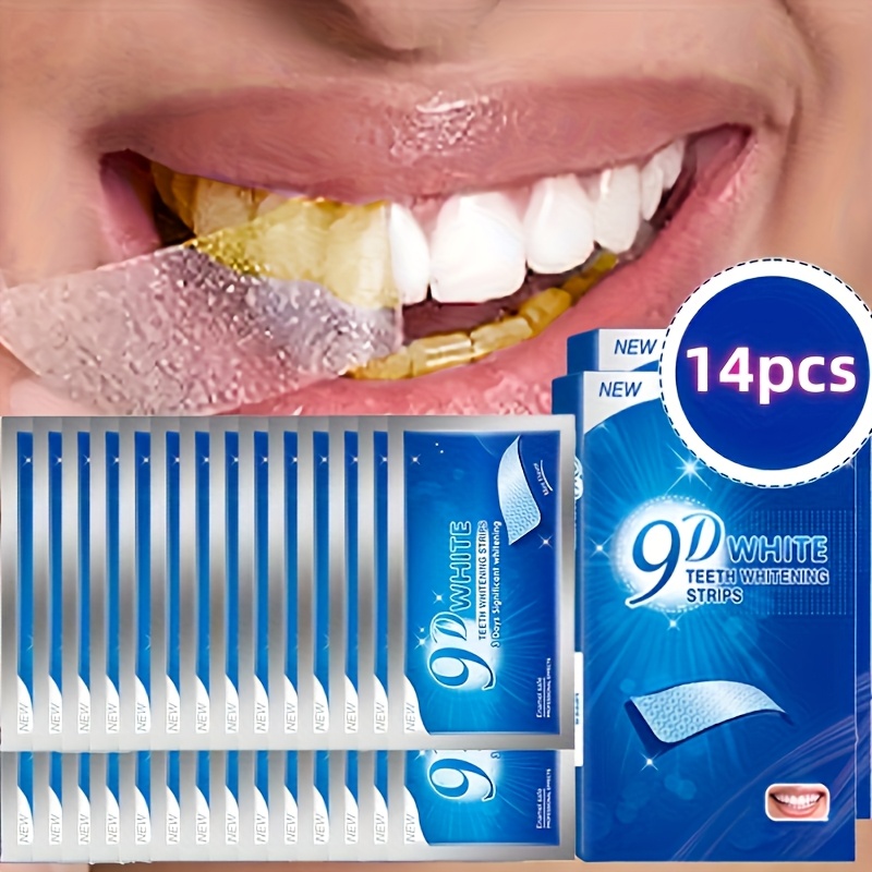 1 صندوق (14 قطعة) 9D شرائط جل  - مراجعة Teeth Whitening Gels وسعره